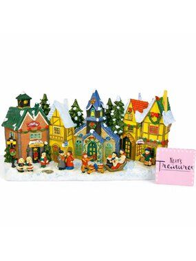 Vintage Lincolnshire Christmas Collection 19" Long Lighted Up Snow Village #9720